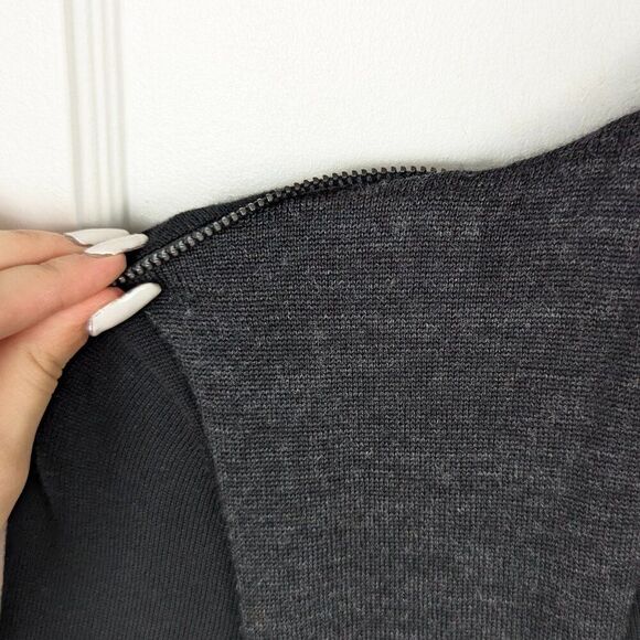 ALLSAINTS | Black Drina Wool Draped Long Sleeve Dress Size US2 - Picture 9 of 15